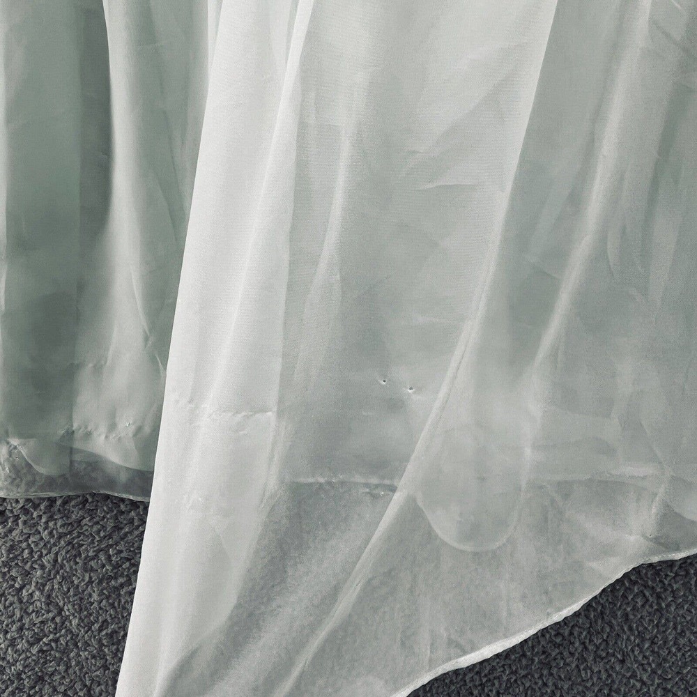 Quillaree Dress Pale Green Chiffon Wedding Special Event Layered Mini - Picture 5 of 15